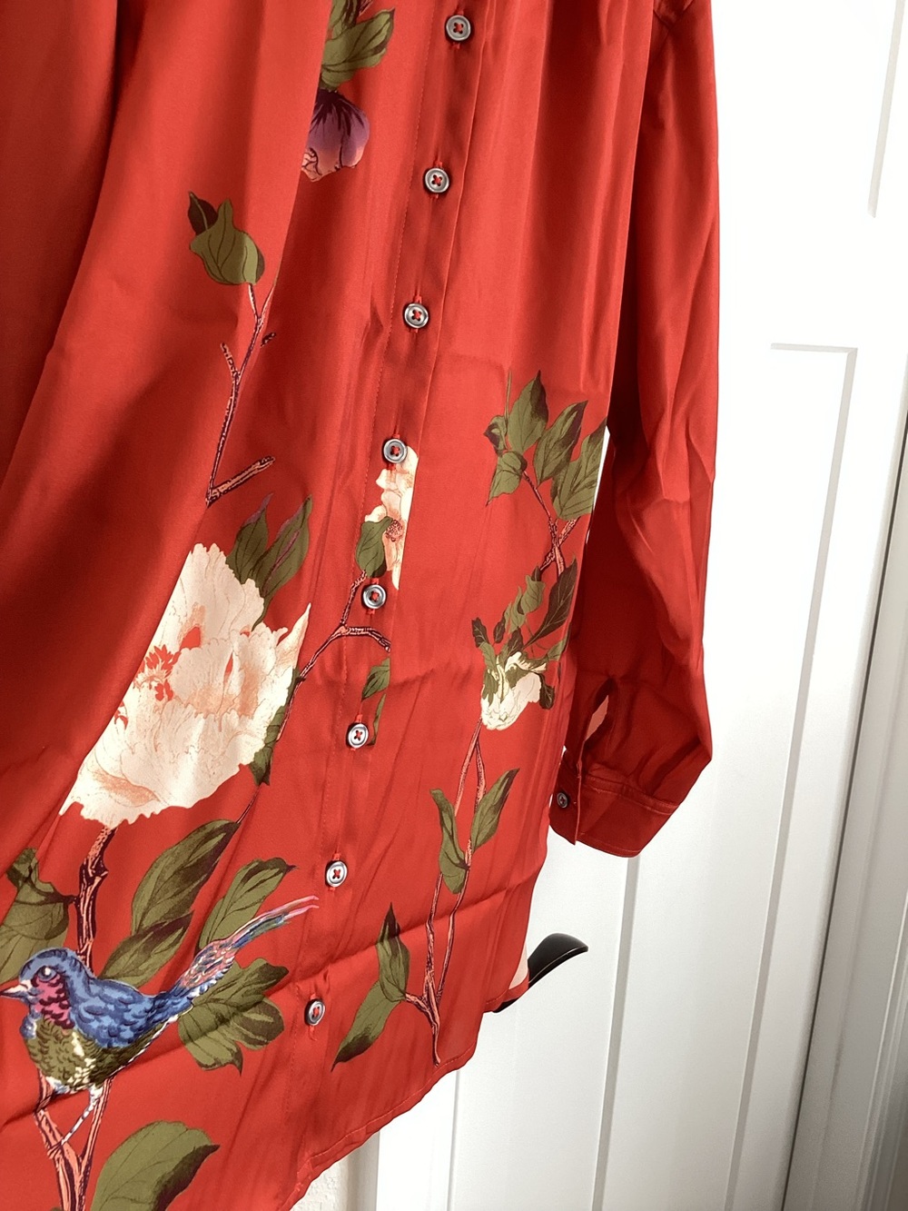 🐦⬛Anthropologie Brielle Button Down Long Sleeve Blouse Relaxed Collared Medium - Picture 7 of 16